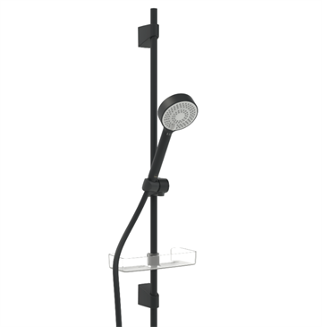 Oras Apollo brusersæt, Ø95 mm bruser, bruserstang, slange, sæbeskål. Mat sort.